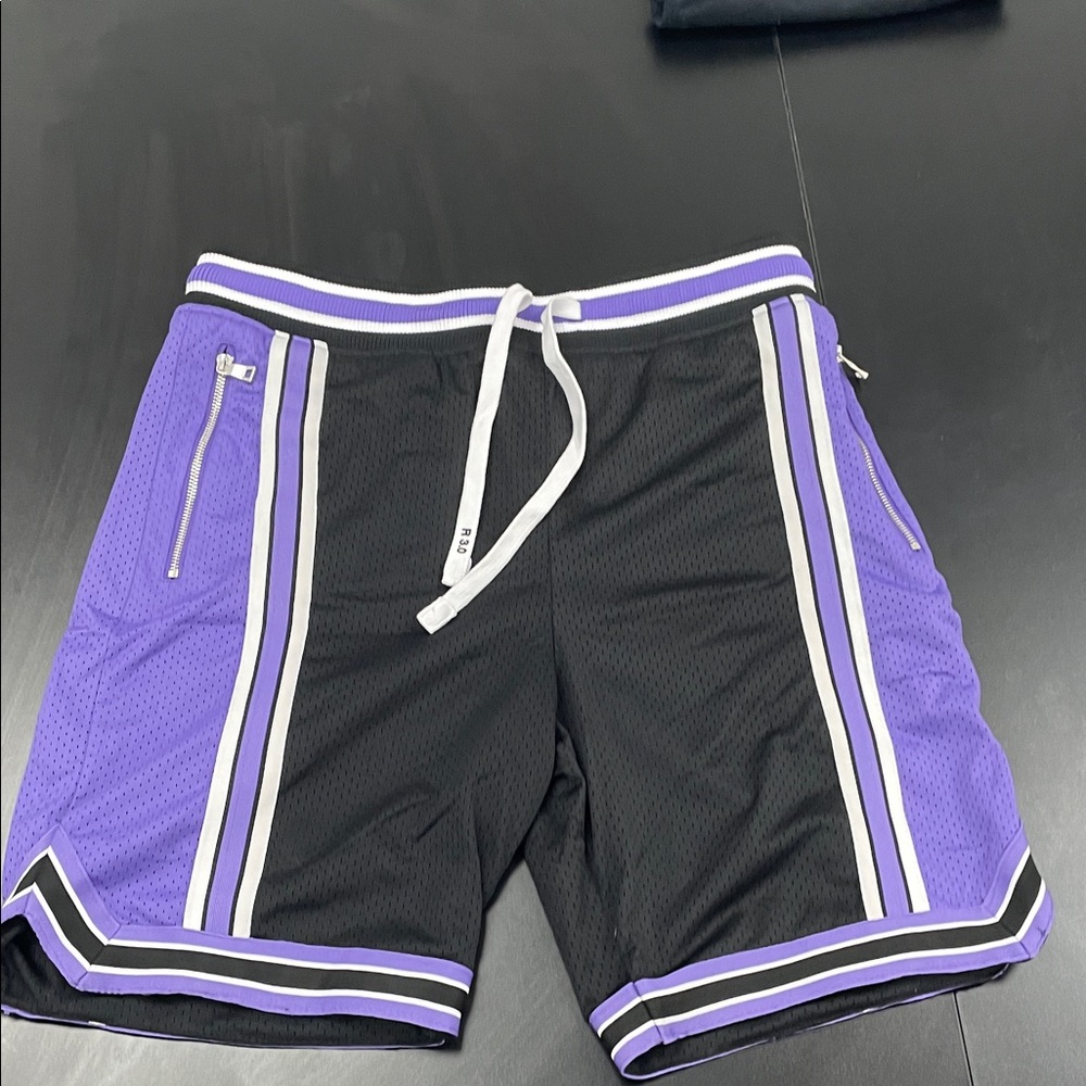 Jordan Craig Legacy Edition Athletic Shorts in Black and Purple